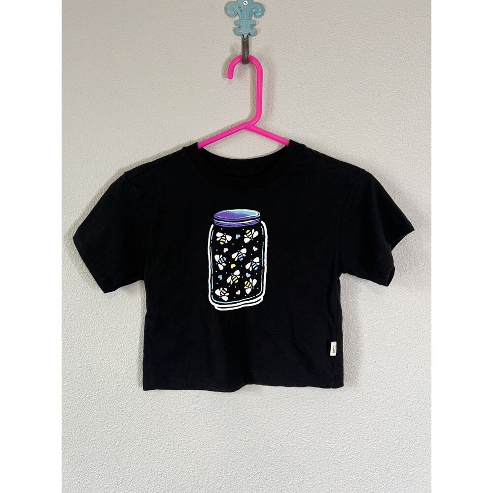 Magellan girls black bee themed T-shirt size extra small EUC